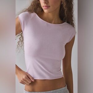Out From Under Cotton Compression Boatneck Cropped Tee